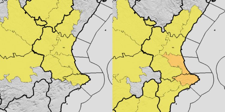 AEMET activa el aviso/alerta naranja para el 9 d'Octubre por lluvias 1 AEMET activa el aviso naranja para el 9 d'Octubre por lluvias