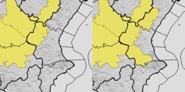 AEMET activa nuevos avisos amarillos por tormentas en el interior de la Comunitat Valenciana