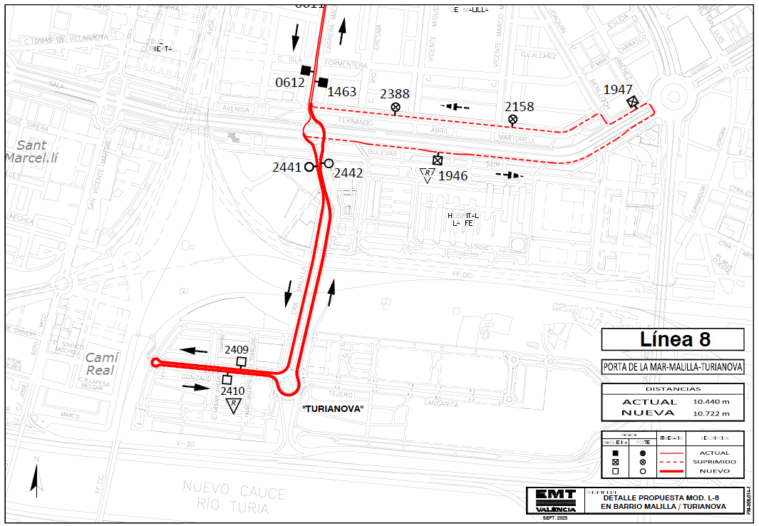 Turianova tendrá por fin autobús EMT desde mañana 2 Diagrama, Aplicación Descripción generada automáticamente