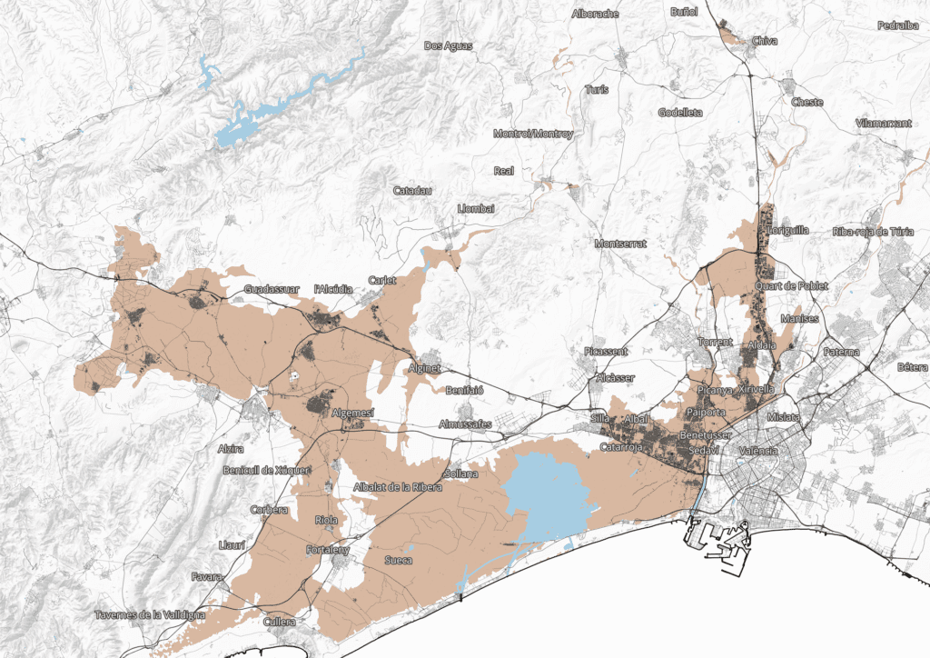 Un año de la DANA de octubre de 2024: memoria, reconstrucción y sin olvido 3 mapa general afectadas v2 web