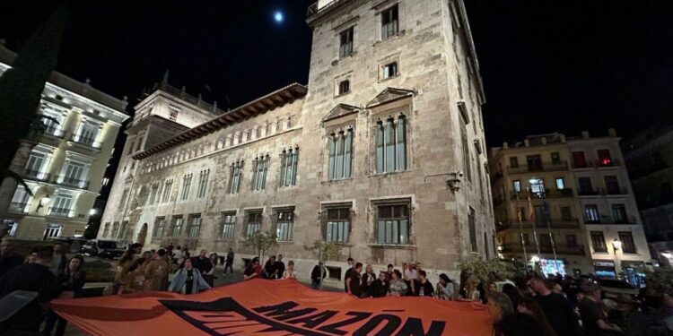 Víctimas de la DANA se concentraron ayer ante el Palau de la Generalitat