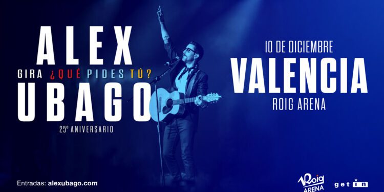 Alex Ubago, el 10 de diciembre de 2026 en el Roig Arena 1 Alex Ubago, el 10 de diciembre de 2026 en el Roig Arena