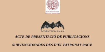 El Patronat de la Real Acadèmia de Cultura Valenciana organisa l'acte de presentació de ses publicacions des de l’any 2014 fins a hui