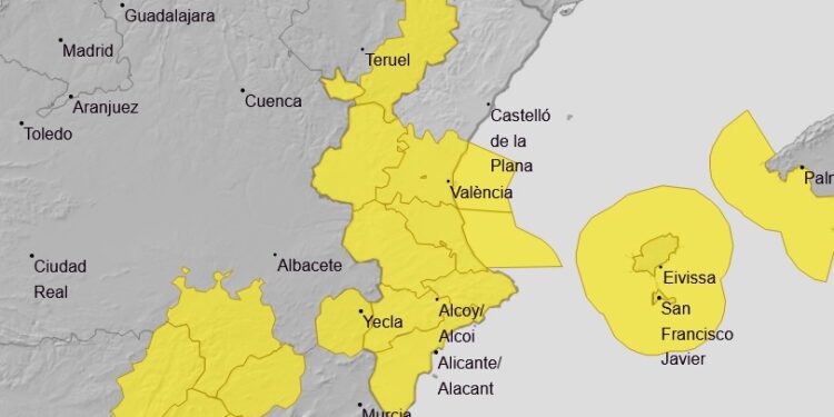 AEMET activa avisos por fuerte viento para mañana en Valencia y Alicante 1 AEMET activa avisos por fuerte viento para mañana en Valencia y Alicante