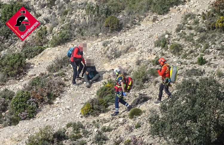 Triple rescate del Grupo de Rescate del Consorcio Provincial de Bomberos de Alicante en una sola jornada