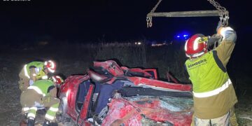 Tragedia en Benassal: Dos muertos y tres heridos graves en accidente al despeñarse un coche desde un puente a una rambla