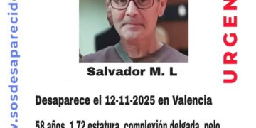 Desaparición en Valencia: Buscan a un hombre de 58 años desaparecido esta semana