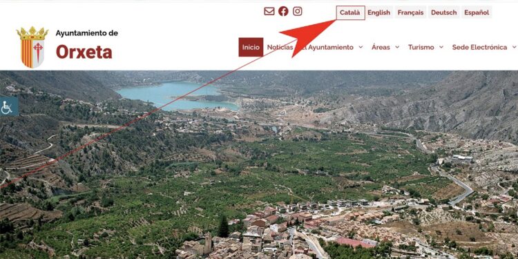 Lo Rat Penat denuncia que la web municipal d’Orcheta no té versió en valencià