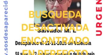 Salvador ha aparecido tras 8 días de búsqueda por desaparición por varios barrios de Valéncia