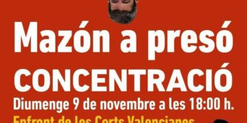 Colectivos llaman a concentrarse en Les Corts para exigir responsabilidades penales a Mazón por la gestión de la dana