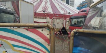 Las lluvias pasan factura a los circos: El Circo Raluy tiene los accesos inundados