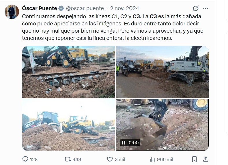 La línea C3 reabre este lunes hasta Buñol tras 13 meses y sin rastro de la electrificación prometida por Puente 3 Captura de pantalla 2025 12 21 110531