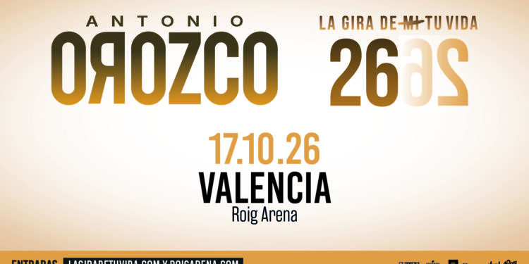 Antonio Orozco traerá “La gira de tu vida” al Roig Arena el 17 de octubre de 2026