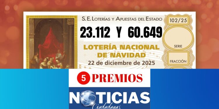 23.112 y 60.649 los dos primeros quintos premios en salir