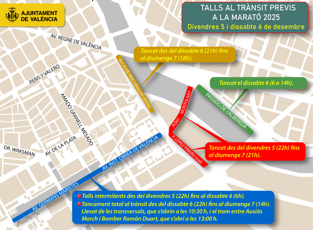 Conoce el recorrido de la Maratón Valencia de este domingo y los cortes de tráfico 2 G6v37pmWQAA NcI