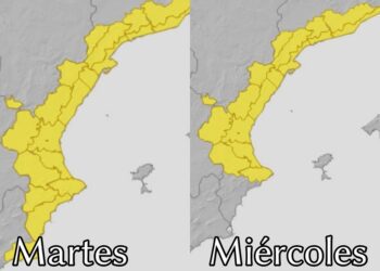 Nuevos avisos amarillos por lluvia de AEMET para martes y miércoles