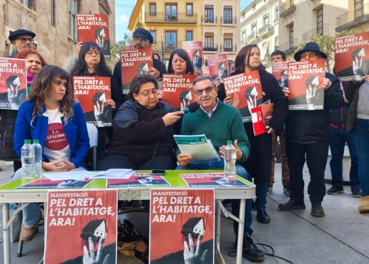 Convocada una manifestación por el derecho a la vivienda el próximo 20 de diciembre en Valéncia