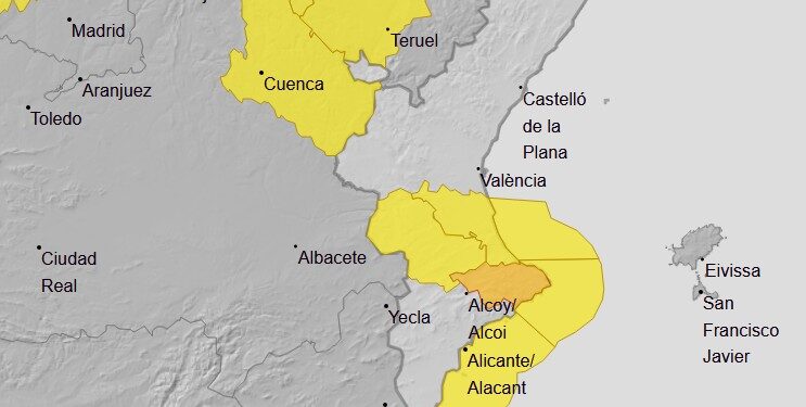 110 litros acumulan de precipitaciones hoy en La Vall de Laguar. Nuevas alertas de AEMET