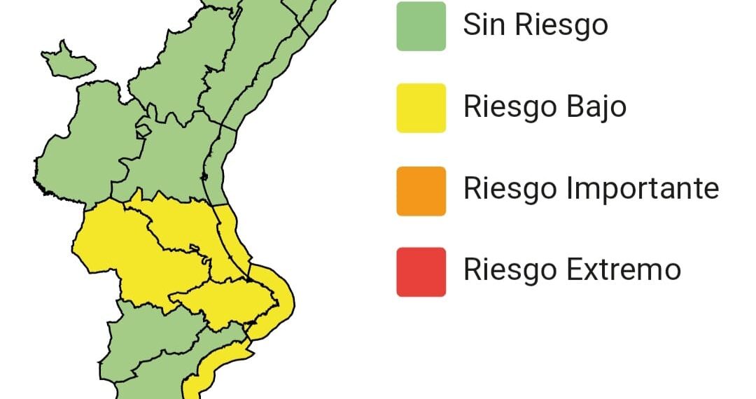 Emergencias de la Generalitat Valenciana activa la alerta por lluvias intensas en Valencia y Alicante esta tarde y noche