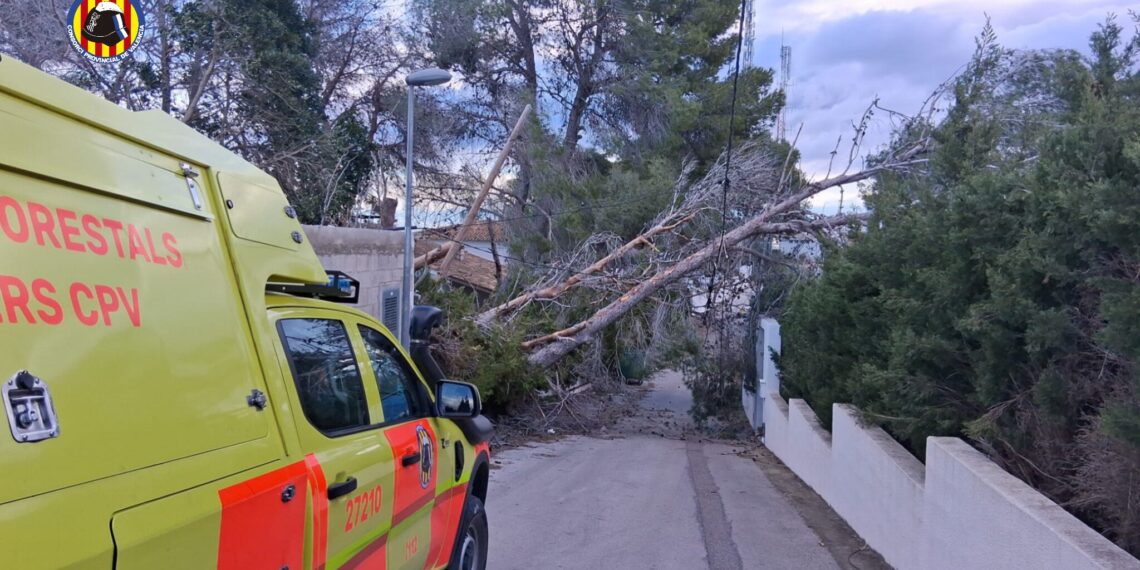 El viento castiga a la Comunitat Valenciana con rachas de fuerza huracanada y decenas de intervenciones