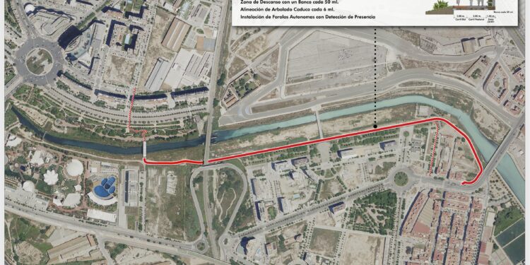 El Ayuntamiento licita el nuevo camino ciclopeatonal de 1,3 kilómetros que unirá el Puente de Astilleros con el jardín del Túria
