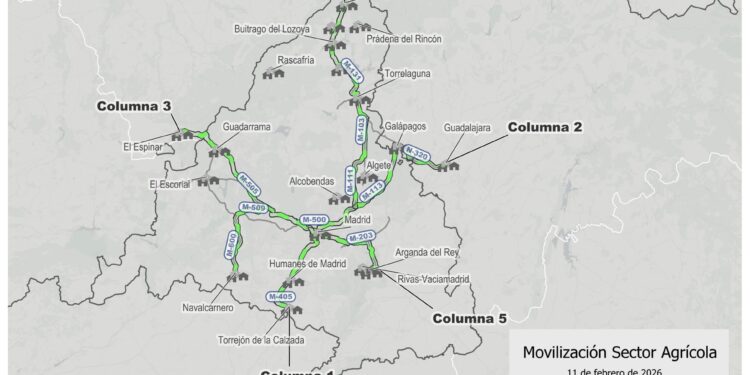 El campo vuelve a Madrid: la "tractorada" del 11 de febrero amenaza con colapsar los accesos y el centro de la capital