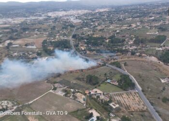 Eficaz despliegue de emergencias logra sofocar un incendio forestal en Ontinyent en tiempo récord