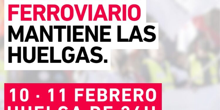El Sindicato Ferroviario se desvincula del acuerdo del Ministerio de Transportes y seguirá la huelga el 10 y 11 de febrero