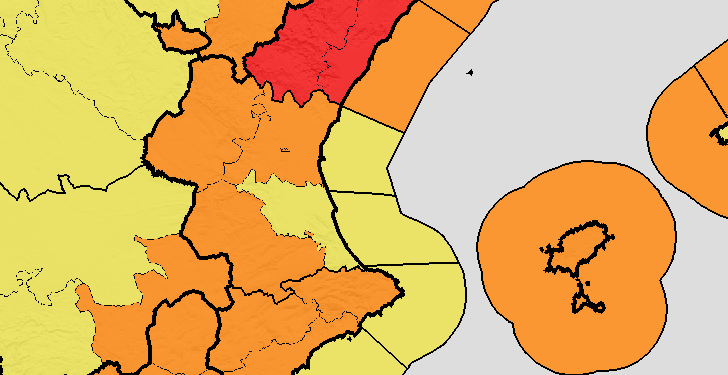 Alerta roja en Castellón: Emergencias pide «máxima prudencia» ante vientos huracanados de 140 km/h