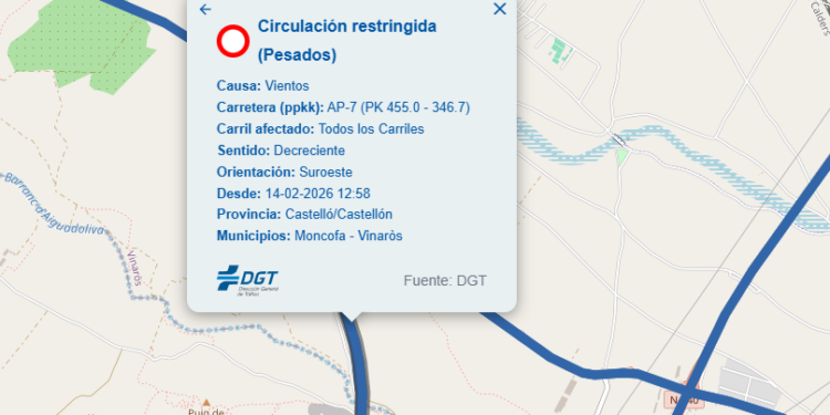 Restricciones de movilidad en carreteras CV: La DGT mantiene limitaciones críticas en la AP-7 y la A-33