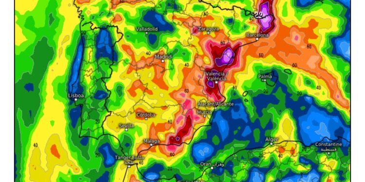 Una DANA amenaza el inicio de las Fallas. El Mediterráneo en alerta