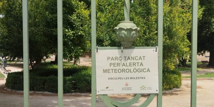 Valencia suspende el Año Nuevo Chino y cierra parques y jardines por la alerta naranja por viento 1 PARQUE CERRADO