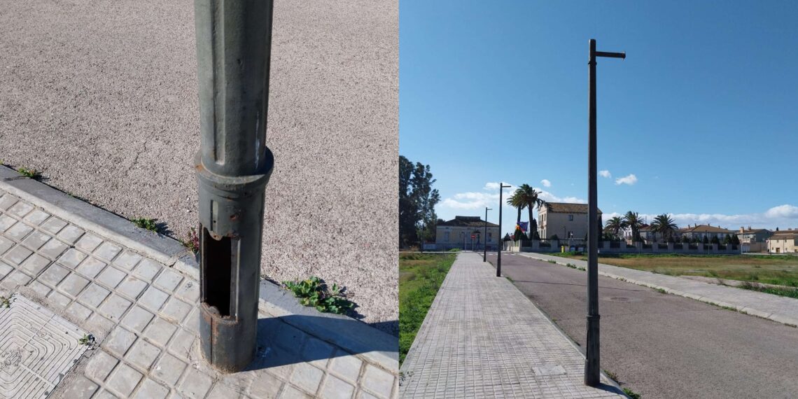 La Punta a oscuras por un robo de cable y farolas...entre oscuridad, robos y chabolas