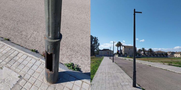 La Punta a oscuras por un robo de cable y farolas...entre oscuridad, robos y chabolas