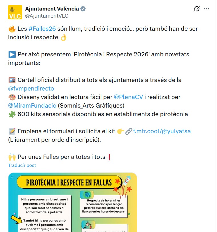 Catalá distribuye junto con la FVMP un cartel en perfecto catalán de consejos para el uso de la pirotecnia en Fallas 2 Captura de pantalla 2026 03 02 171334