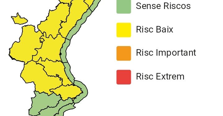 La Borrasca Regina pone en jaque el arranque festivo: Alerta Amarilla en la Comunitat Valenciana