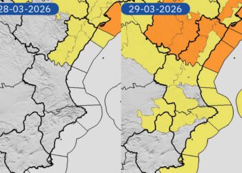 El interior de la Comunitat Valenciana, en jaque por un "domingo negro" de viento y desplome térmico