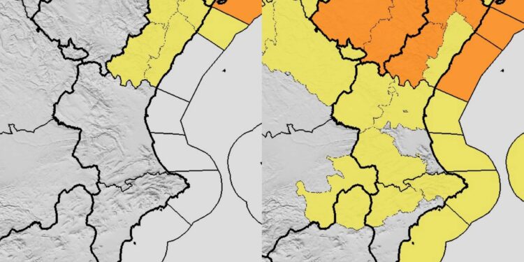 El interior de la Comunitat Valenciana, en jaque por un "domingo negro" de viento y desplome térmico