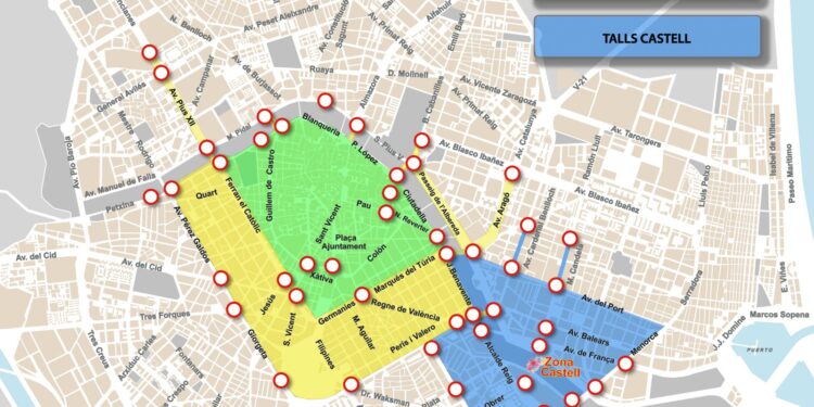 Valéncia cierra su centro histórico: arranca el dispositivo especial de tráfico por las Fallas 2026 1 Valéncia cierra su centro histórico: arranca el dispositivo especial de tráfico por las Fallas 2026