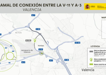 Transportes estrena el nuevo ramal de conexión entre la V-11 y la A-3 en Manises