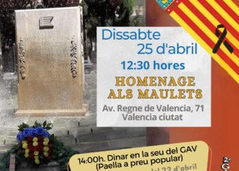 El Grup d'Acció Valencianista celebrarà el 25 d'Abril davant del Monument als Maulets 16 El Grup d'Acció Valencianista celebrarà el 25 d'Abril davant del Monument als Maulets