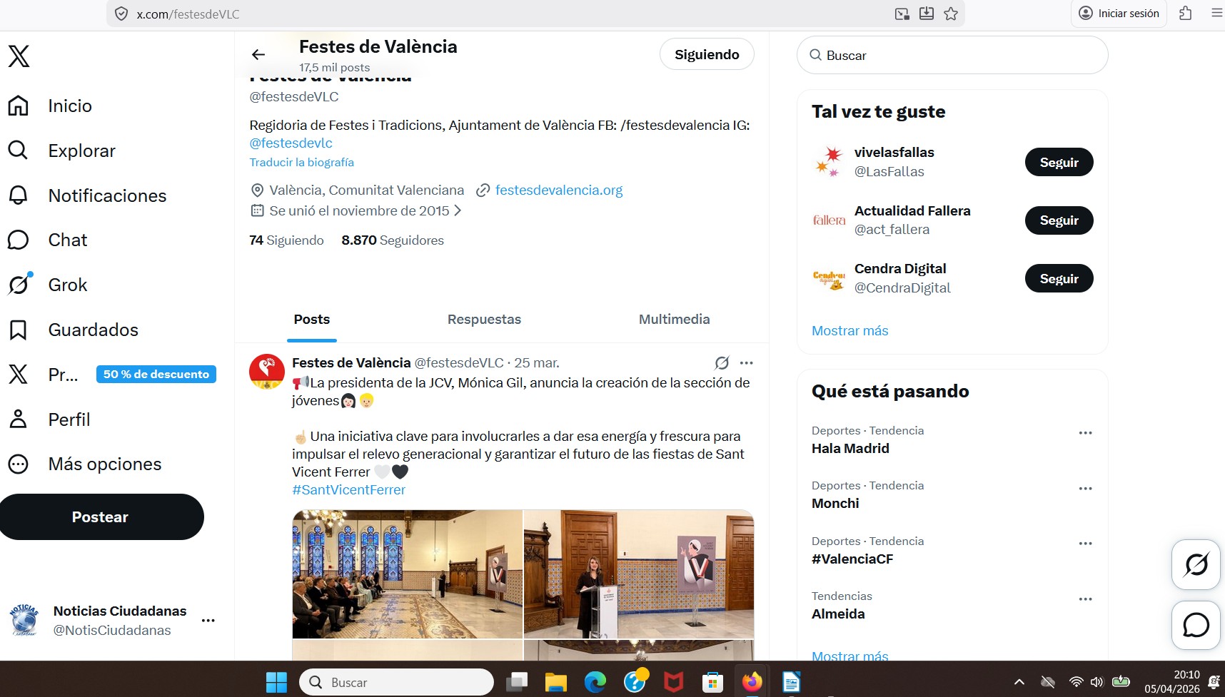 La invisibilidad de las Fiestas de Valencia...otra vez más... 2 Captura de pantalla 2026 04 05 201112