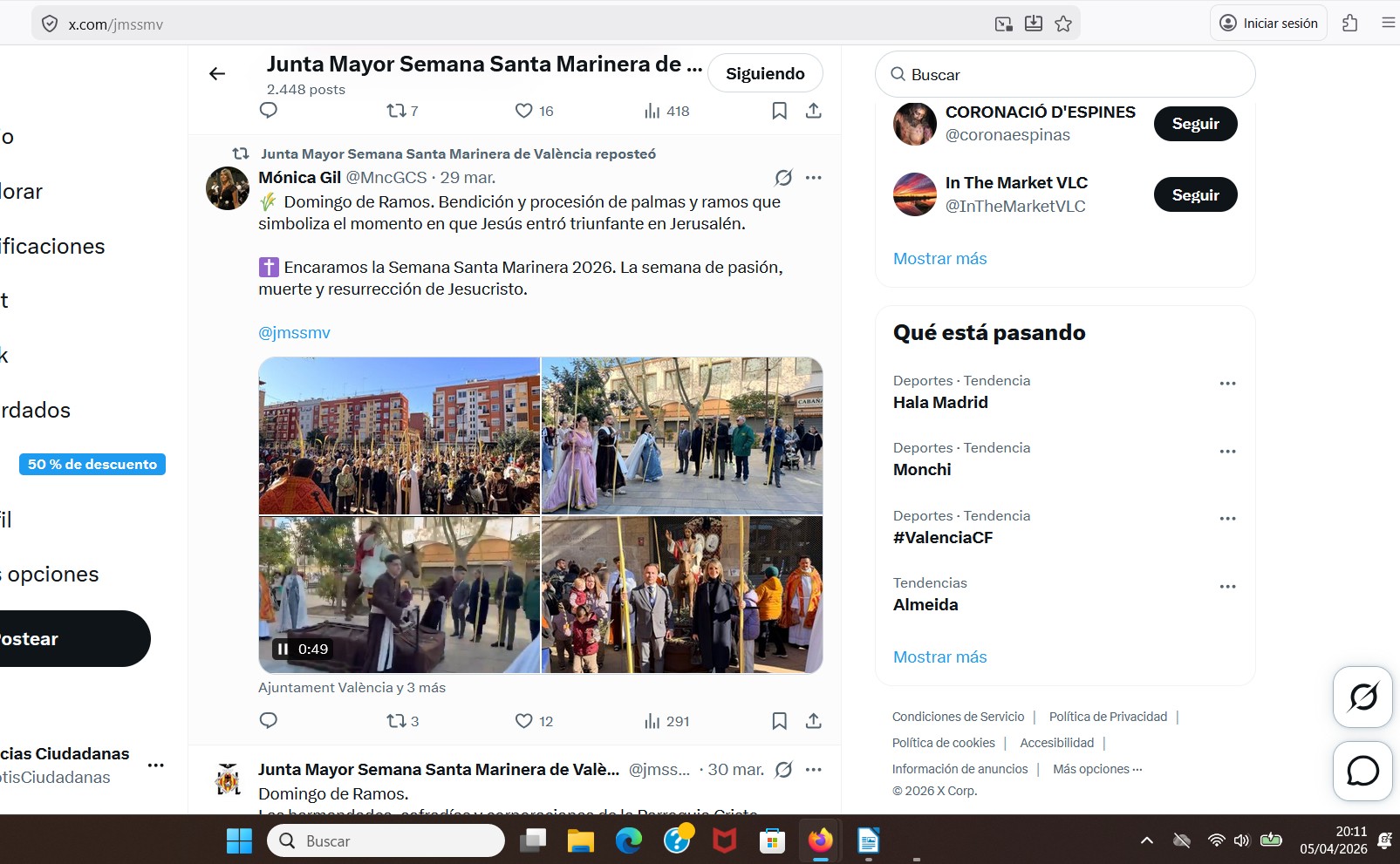 La invisibilidad de las Fiestas de Valencia...otra vez más... 4 Captura de pantalla 2026 04 05 201200