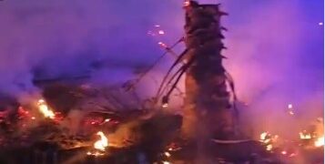 Los bomberos sofocan un incendio de vegetación junto a la V-21 en Alboraya