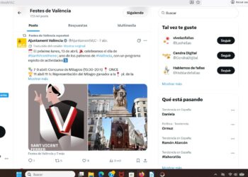 El perfil de la concejalía de Fiestas de Mónica Gil en X da la espalda a los vicentinos como lo hizo con la Semana Santa Marinera