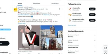 El perfil de la concejalía de Fiestas de Mónica Gil en X da la espalda a los vicentinos como lo hizo con la Semana Santa Marinera