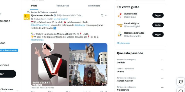 El perfil de la concejalía de Fiestas de Mónica Gil en X da la espalda a los vicentinos como lo hizo con la Semana Santa Marinera 1 El perfil de la concejalía de Fiestas de Mónica Gil en X da la espalda a los vicentinos como lo hizo con la Semana Santa Marinera