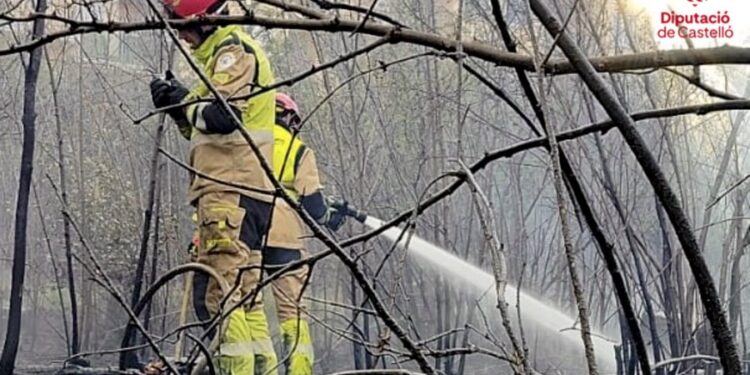 Los Bomberos de la Diputació de Castelló extinguieron un incendio en Benassal tras otra jornada marcada por el viento