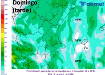 Alerta meteorológica en la Comunidad Valenciana: lluvias generalizadas y rachas de viento de hasta 80 km/h este domingo