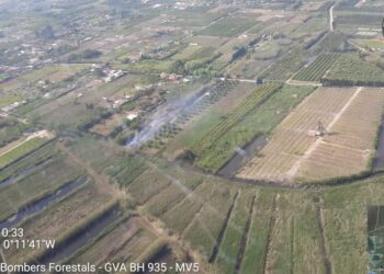 Los servicios de emergencia sofocan un incendio de vegetación en Gandia tras una rápida intervención
